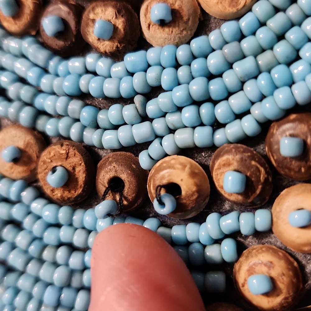 Beaded Turquoise and Brown Belt with Shell Accents - Picture 8 of 8